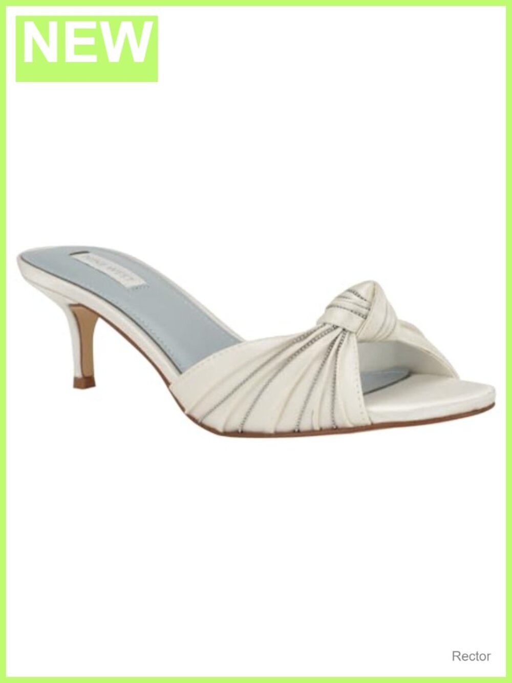 Nine West Laike Women's Kitten Heel Dress Sandals Slip-On Satin